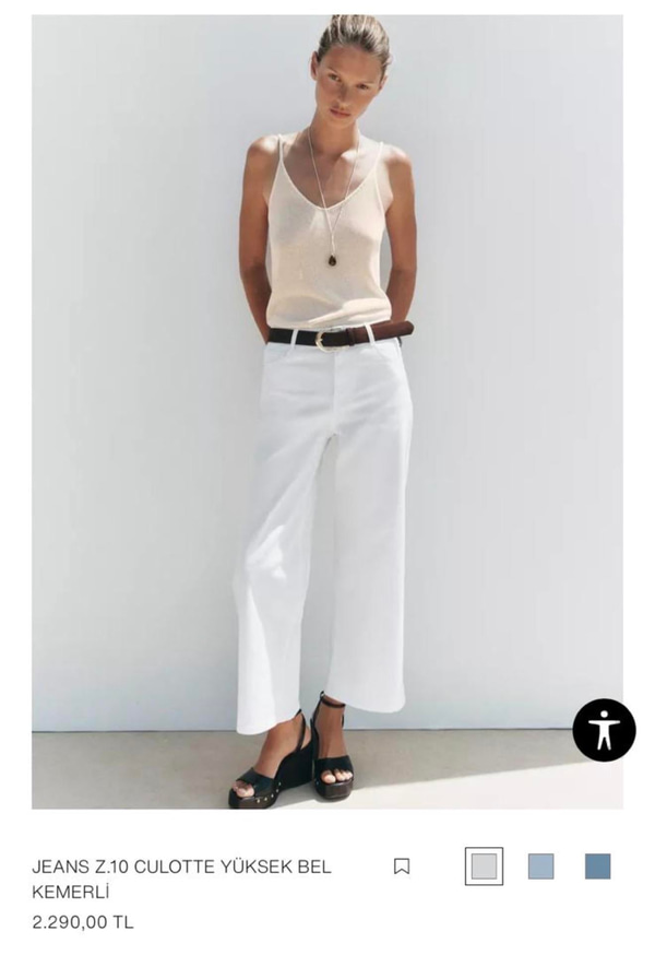 Orijinal Marka , Yumuşacık , Taba Kemerli , Beyaz , Palazzo Jean