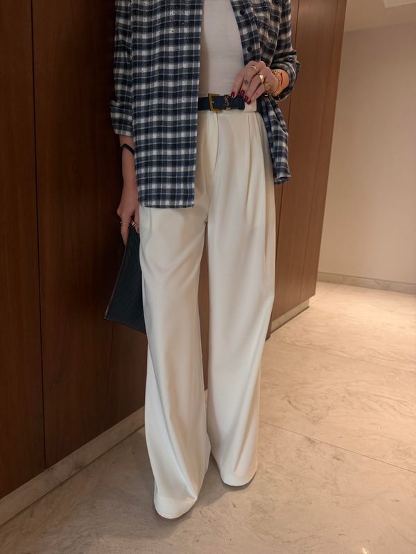 Yumuşacık Dokulu , Ekru Palazzo Pantolon