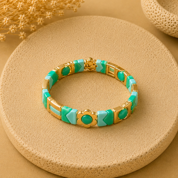 Turkuaz & Gold  Mermaid Bileklik