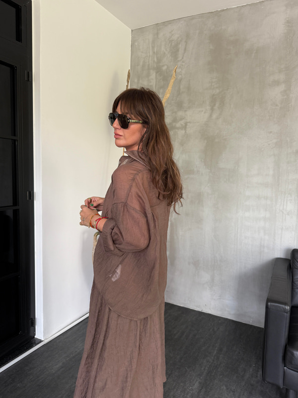 Premium , Kahverengi , Gömlek Etek Takım