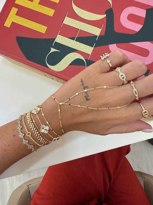 Gold Yonca Model Bileklik