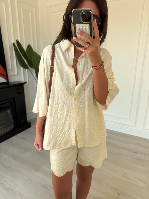 Orijinal Model , Fisto Nakış İşlemeli , Şort & Gömlek Takım