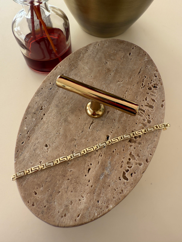 14k Gold Kaplama , Zirkon Taşlı , S Bileklik