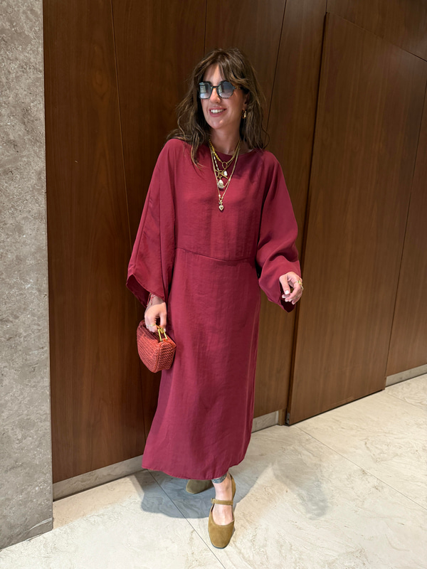 Orijinal Marka , Bağlamalı , Bordo Tencel Elbise