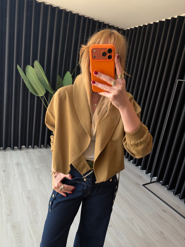 Orijinal Model Şal Yaka Premium Haki Trençkot