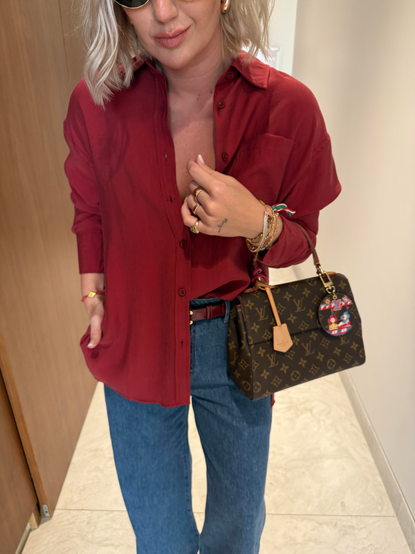 Orijinal Marka , Bordo , Tok Tencel , Yanı Yırtmaçlı Gömlek