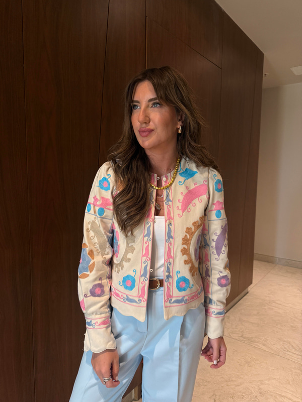 Renkli Nakış İşlemeli , Tasarım Ceket