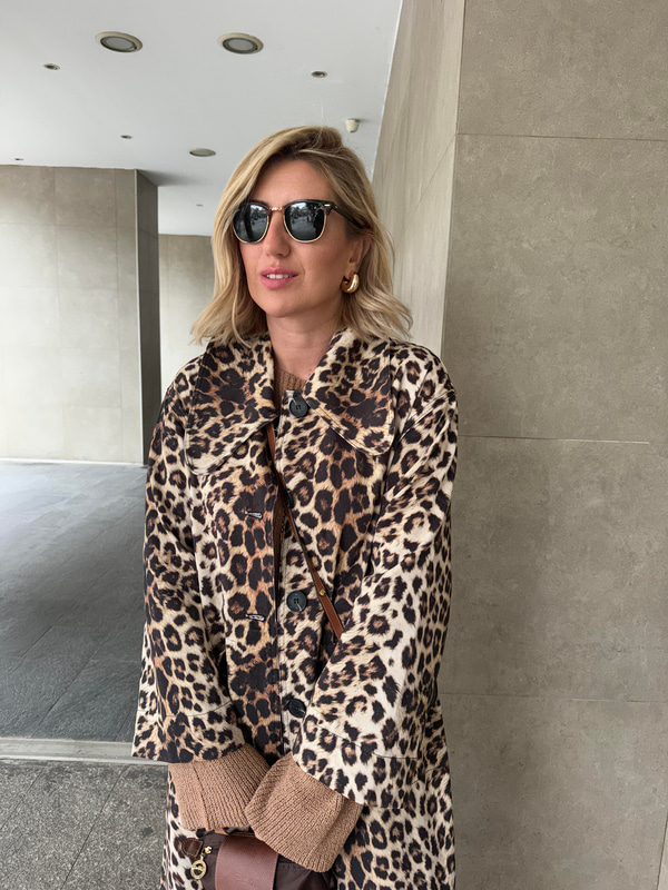 Premium Seri Leopar Trençkot