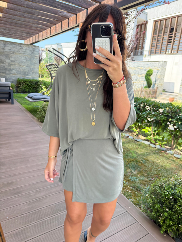 Premium Modal , Haki Şort Etek