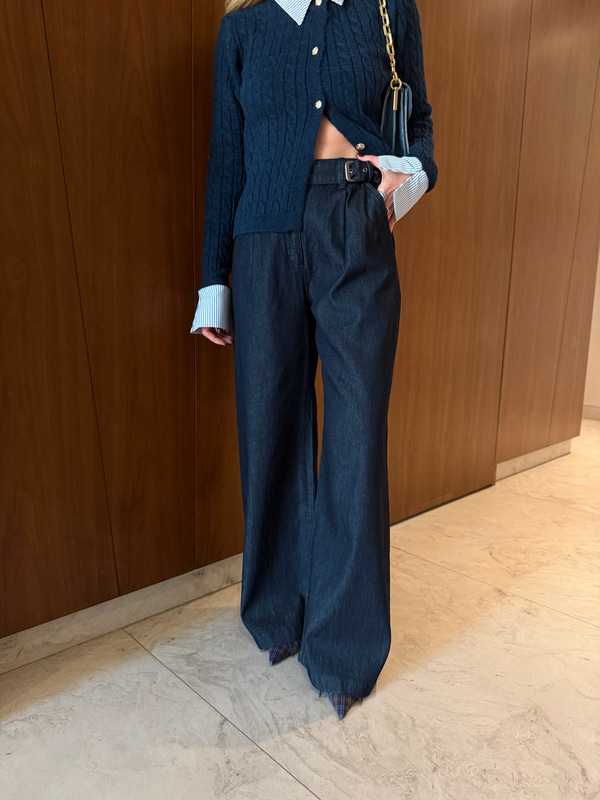 Orijinal Model , Yandan Metal Tokalı , Lacivert Palazzo Jean