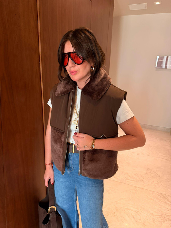 Orijinal Model , Peluş Yaka , Kahverengi , Premium Yelek