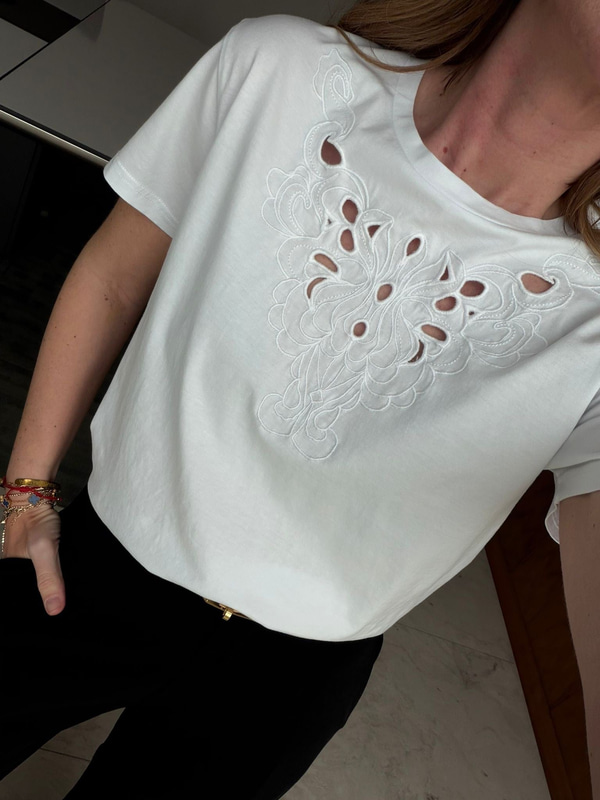 %100 Cotton , Fistolu , Ekru T-shirt