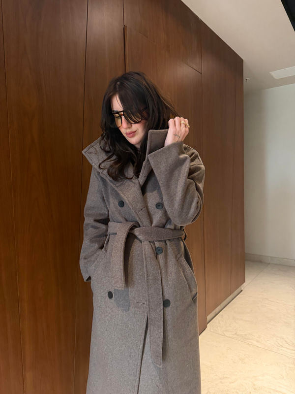 Premium Kalite , Dik Yaka , Kahverengi Palto