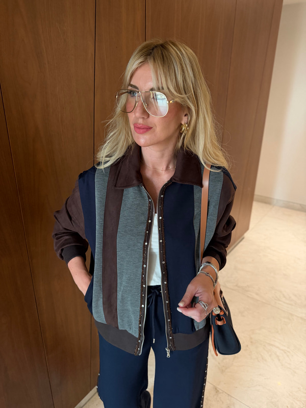 Orijinal Model , Lacivert & Gri Garnili , Acıkahve Takım