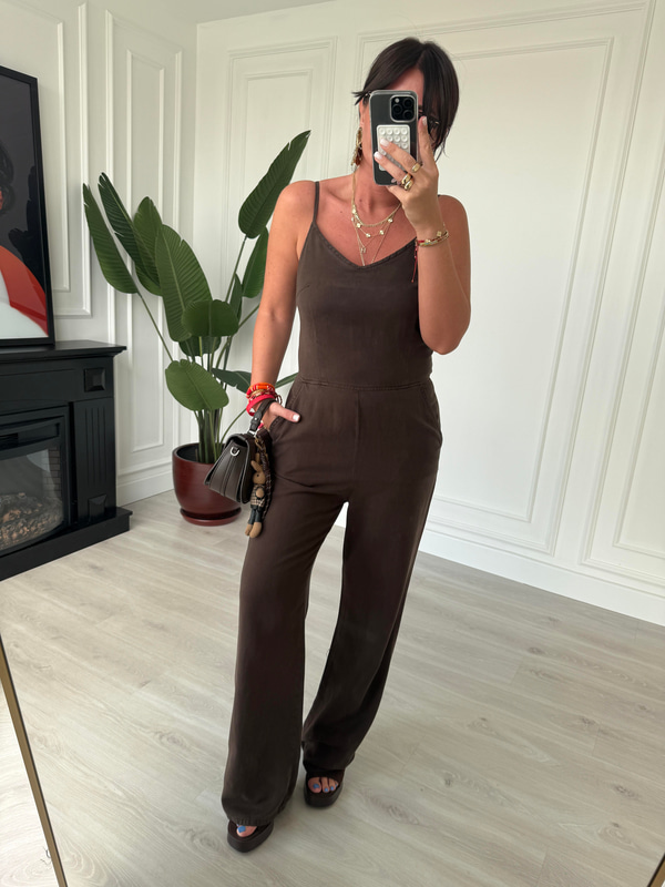 Askılı , Tencel Gabardin , Acı Kahve Tulum
