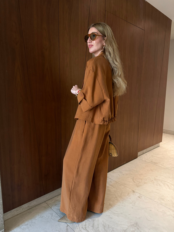 Kavuniçi Premium Tencel Trençkot & Pantalon Takım