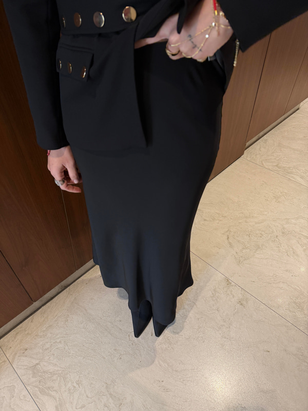 Beli Lastikli , Siyah Midi Boy Etek