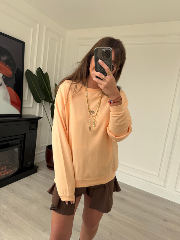 Kayısı Renk , Basic Sweatshirt