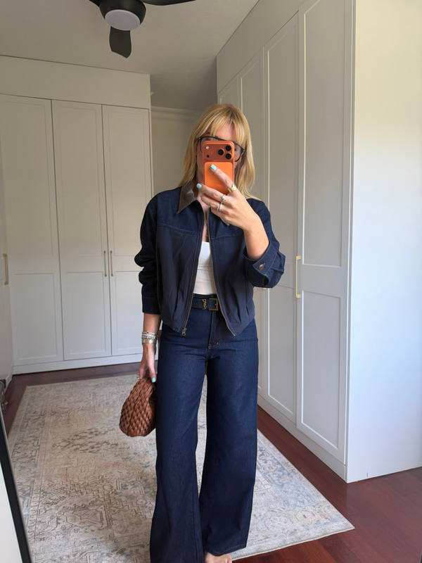 Orijinal Model, Derii Yakalı, Poplin Mix Ceket & Pantalon Jean Takım