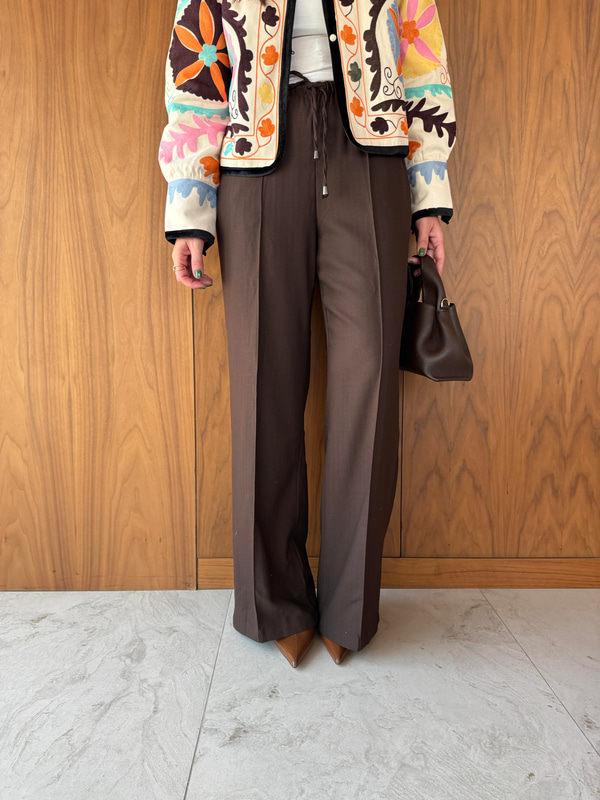 Beli Lastikli , Acı Kahve , Premium Dokulu Palazzo