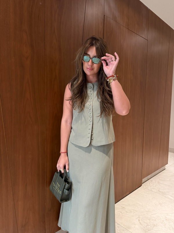 Nil Yeşili , Yelek & Etek , Pamuk Keten Takım