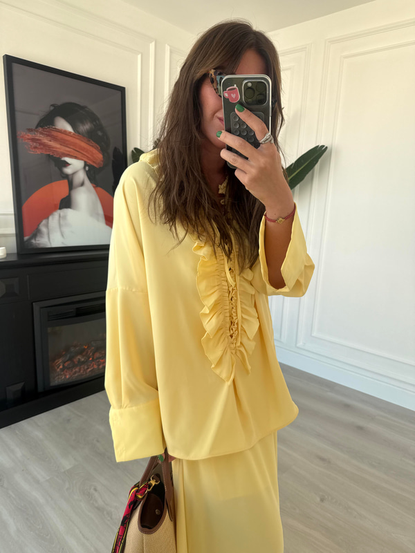 Orijinal Model , Önden Bağlamalı , Premium , Sarı , Etek Takım