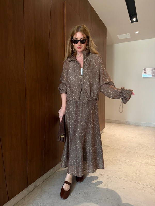 Kolları & Beli Lastikli , Acıkahve , Premium Puantiyeli Takım