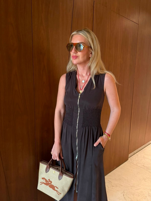 Orijinal Model , Gipeli , Çift Fermuarlı , Tencel Acıkahve Elbise