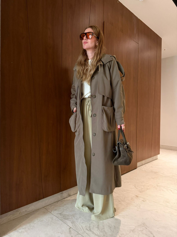 Orijinal Model , Kapüşonlu , Tasarım , Haki Trençkot