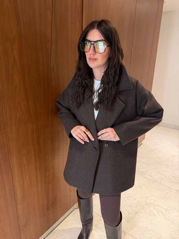 Acı Kahve & Siyah , Balık Sırtı Kaban