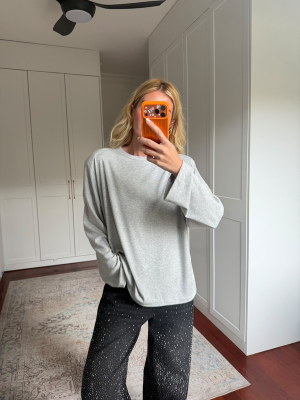 Gri , Vatkalı Oversize , Modal Bluz