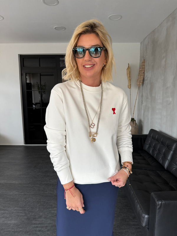 Orijinal Marka Logolu , Beyaz Sweatshirt