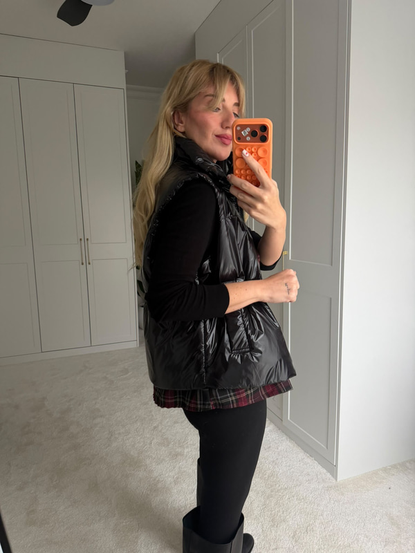 Tw-st Model , İçi Ekose Gömlekli , Siyah , Premium Şişme Yelek