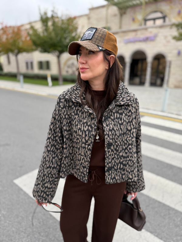Leopar Desenli , Kaşe Ceket