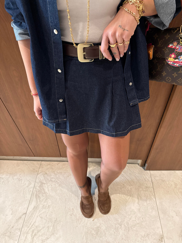 Koyu Lacivert , Jean Şort Etek