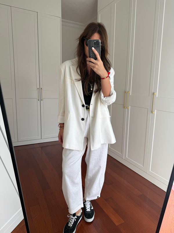 Düğme Detaylı , Premium , Beyaz Keten Pantolon