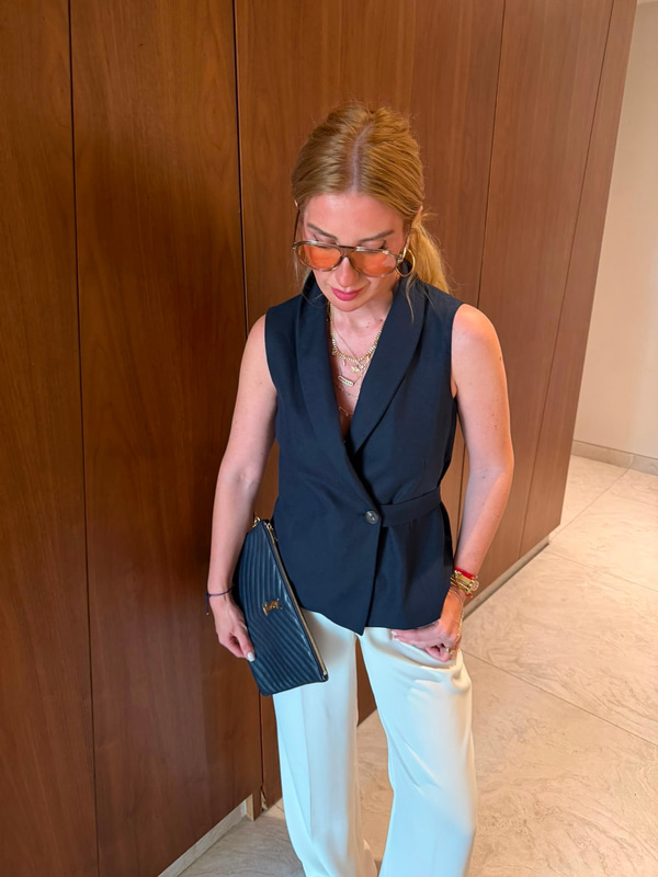 Orijinal Model , Düğme Detaylı , Lacivert Keten Yelek