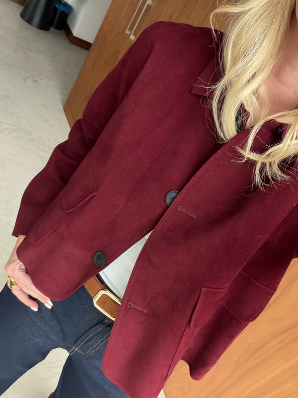Bordo Premium Süet Ceket