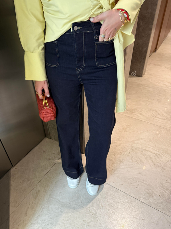 Orijinal Marka , Önden Cepli , Komple Likralı , Lacivert Jean