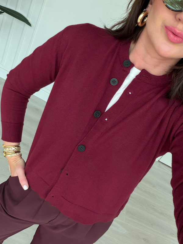 Orijinal Marka , Extra Soft , Bordo Triko Hırka