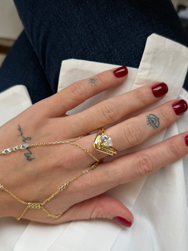 Hailey 6 Model , Damla Taş , Gold Yüzük