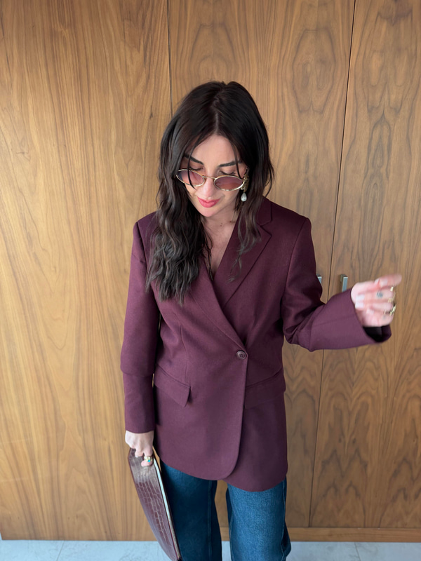 Çift Düğmeli , Kruvaze , Mürdüm , Premium Blazer Ceket