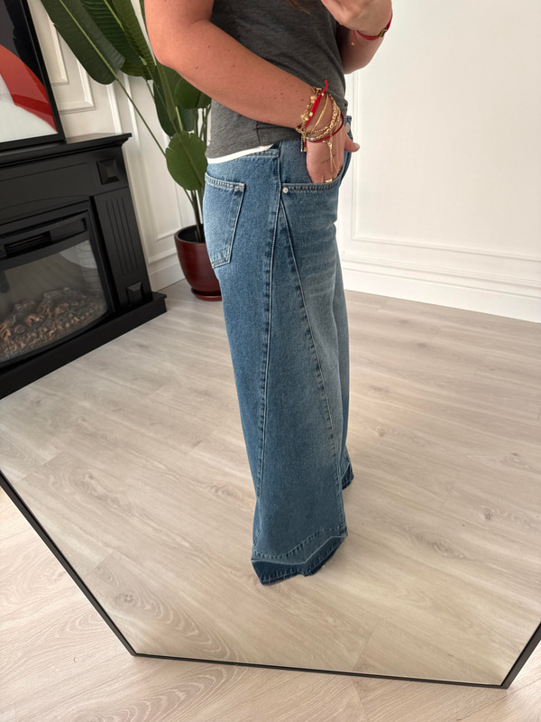 Yanı Parça Detaylı , Jean Pantolon