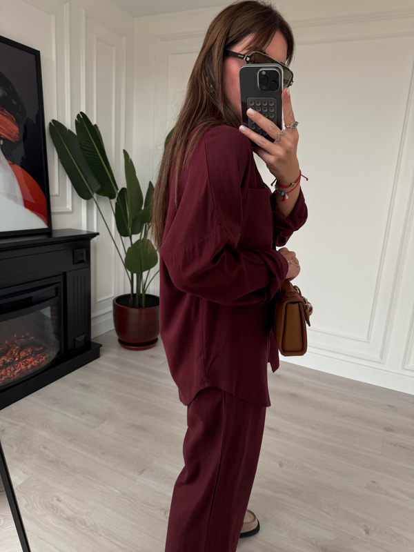 Orijinal Marka , %100 Pamuk , Bordo Premium Takım