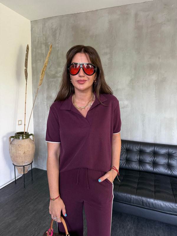 Orijinal Marka , Polo Yaka , Mürdüm , Modal Takım