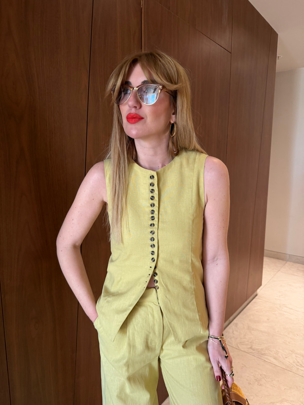 Orijinal Model , Sık Düğmeli , Yağ Yeşili , Premium Keten Takım