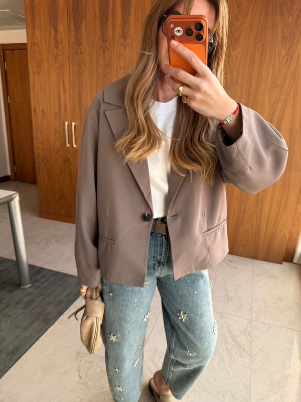 Orijinal Model , Tek Düğmeli , Premium Vizon Blazer Ceket