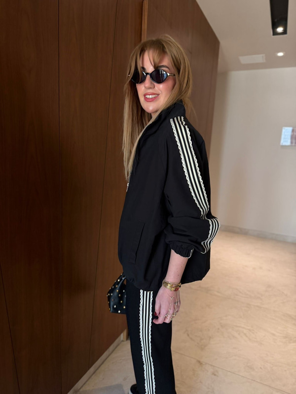 Yanları Dantel Şeritli , Siyah , Üçlü Takım