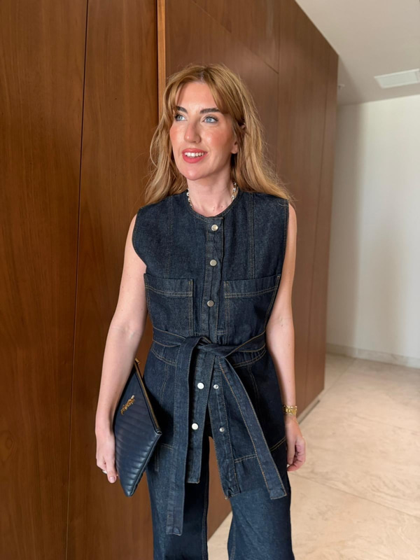 Kuşaklı Jean Yelek