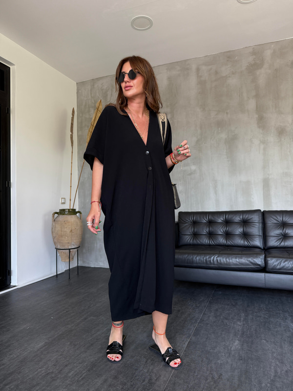 Orijinal Marka , Önden Düğmeli , Siyah Kimono